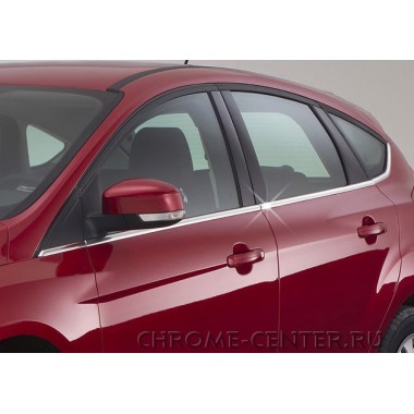 Молдинги на стекла дверей (нерж.сталь) Ford Focus III HB (2011-) бренд – Omtec (Omsaline) главное фото